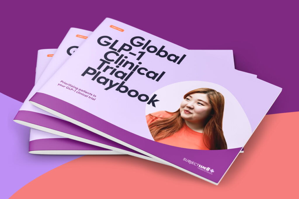 Stack of GLP-1 Clinical Trial Playbook booklets