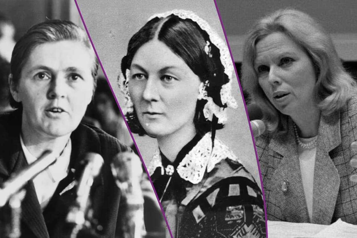 Historical photos of three women